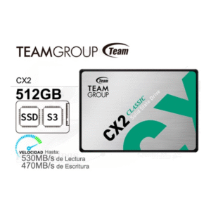 Unidad de estado sólido Teamgroup CX2, 512GB, SATA 6.0 Gb/s, 2.5", ECC, DC +5V