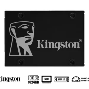 Unidad en estado solido Kingston KC600, 1024GB, SATA Rev 3.0 (6 Gb/s)