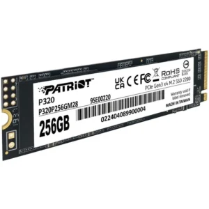 Unidad en estado sólido PATRIOT P320, 256GB, M.2 2280 PCIe Gen 3 x4 NVMe 1.3