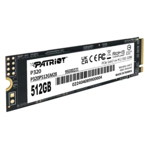 Unidad en estado sólido PATRIOT P320, 512GB, M.2 2280 PCIe Gen 3 x4 NVMe 1.3