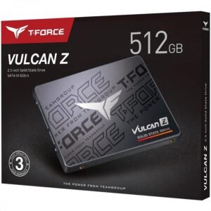 Unidad en estado sólido T-FORCE VULCAN Z, 512GB, SATA 6Gb/s, 2.5", Negro, DC +5V
